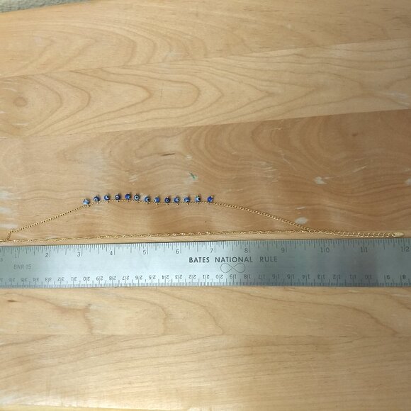 Xuping Two Double Strand Blue Bead Anklet Gold Tone Boho Vacation Resort Classic - Picture 4 of 6